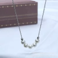 Zhuji Mountain Lake Natural пресноводный жемчуг 5-6 мм Xiaomi Chain Baby Chain Smile Chain Pure Silver Регулируемый