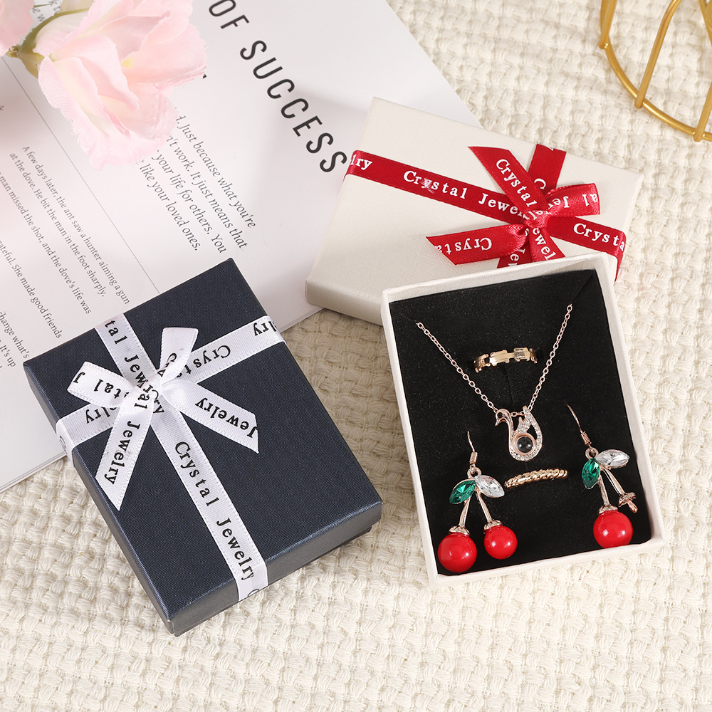 Tempestad francesa retro arco decoración caja de regalo heaven cubierta collar pulsera joyas caja de embalaje caja de joyas