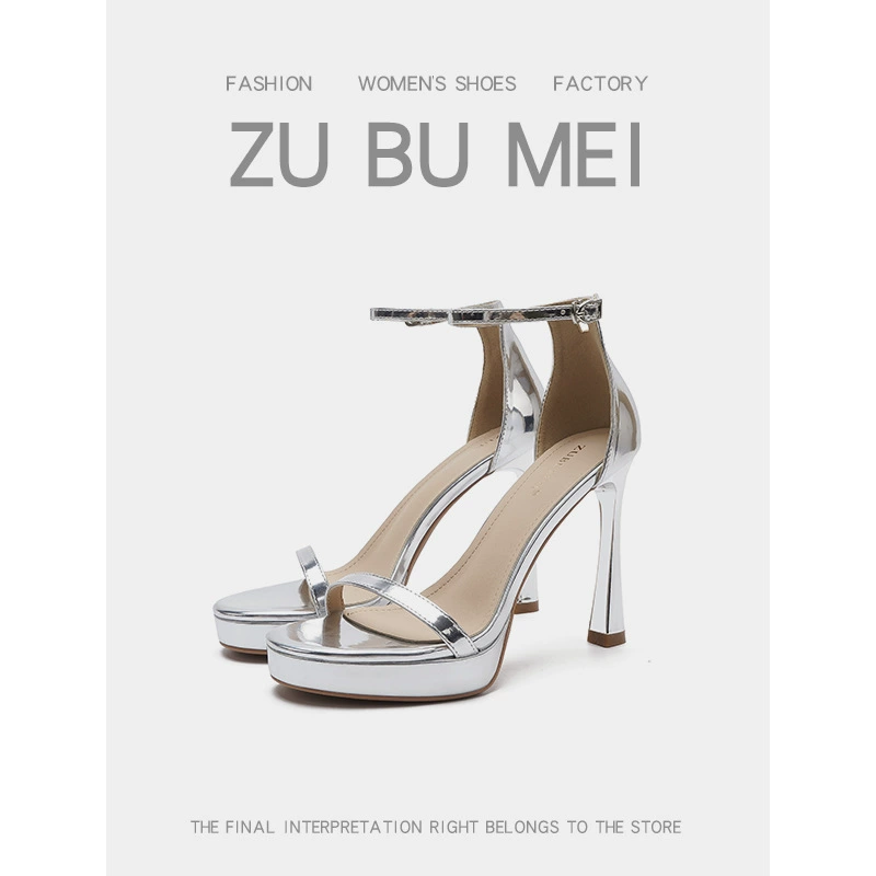 113-1 Сексуальные босоножки на шпильке с открытым и закругленным носком для женщин, лето 2025, новые водонепроницаемые платформы, удобные высокие каблуки