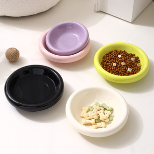 Creative Cream Style PE Pet Bowl High Color Value Ceramic Bowl Clove Cat Bowl Dog Bowl Cat Drinking Bowl Feeding Bowl