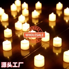 跨境无烟led电子蜡烛灯浪漫多彩心形生日派对婚礼装饰创意小摆件