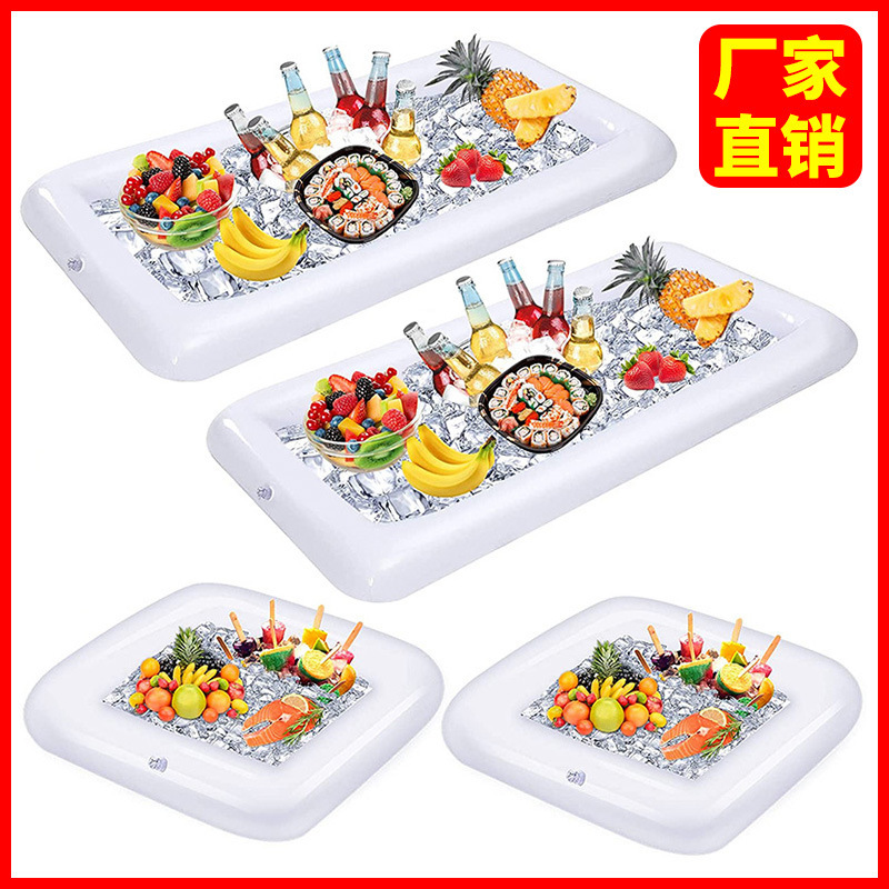 Cross-border in stock inflatable ice bar water party drink fruit tray rectangular iced inflatable tray ice tank Cross-border in stock inflatable ice bar water party drink fruit tray rectangular iced inflatable tray ice tank