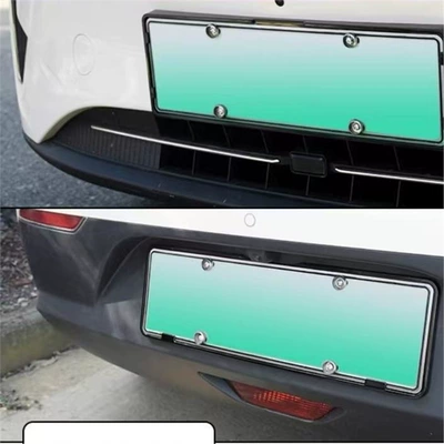 Star Wish Body License Plate Frame: License plate holder/license plate holder - star-wishes-license-plate-frame-front-rear-original-car-black-installation-tools-included