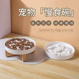 陶瓷猫狗慢食碗宠物碗狗盆健康防噎饭猫碗缓食碗狗碗跨境宠物用品