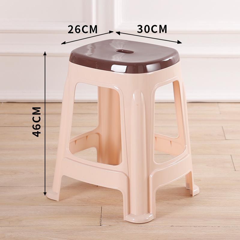 Taburetes de plástico sala de estar doméstica gruesa taburetes de mesa de comedor para adultos taburetes económicos sillas de goma fabricantes taburetes altos idea simple