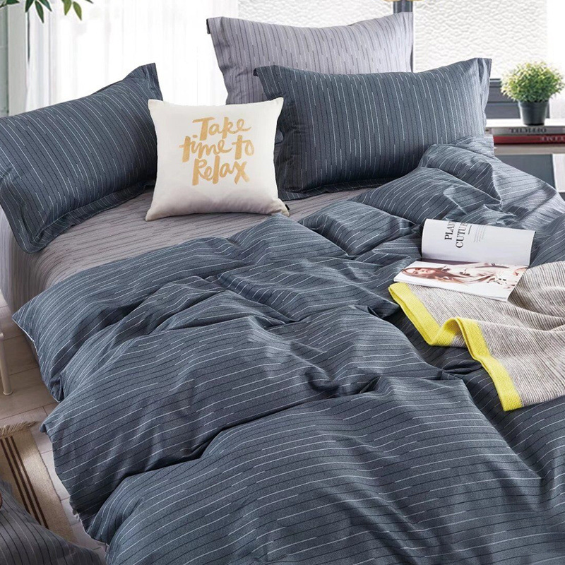 Funda de edredón de algodón de una sola pieza de cuatro piezas para niños 150x200x230 dormitorio de estudiantes individual 180 sábana