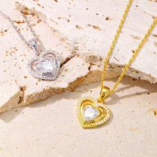 s925纯银永恒之心爱心吊坠项链女生轻奢高级网红时尚七夕礼物项链