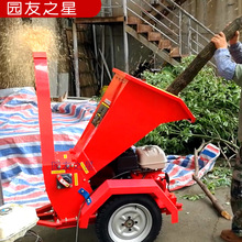 枝条切碎机便携木材削片机厂汽油动力碎木机树枝粉碎机粉碎湿树枝