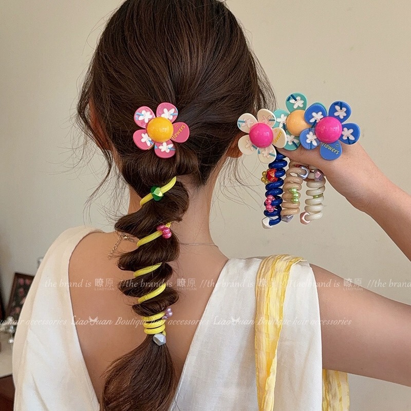 フォレストフローラルヘアバンドヘッドバンド女性用 2025 春夏新作ヘアバンドゴムバンド高弾性と耐久性のあるチェーン|undefined