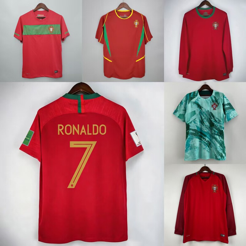 Five Shields Legion Portugal Retro Fan Edition Jersey with C. Ronaldo and Figo Star Player Numbers Classic National Team
