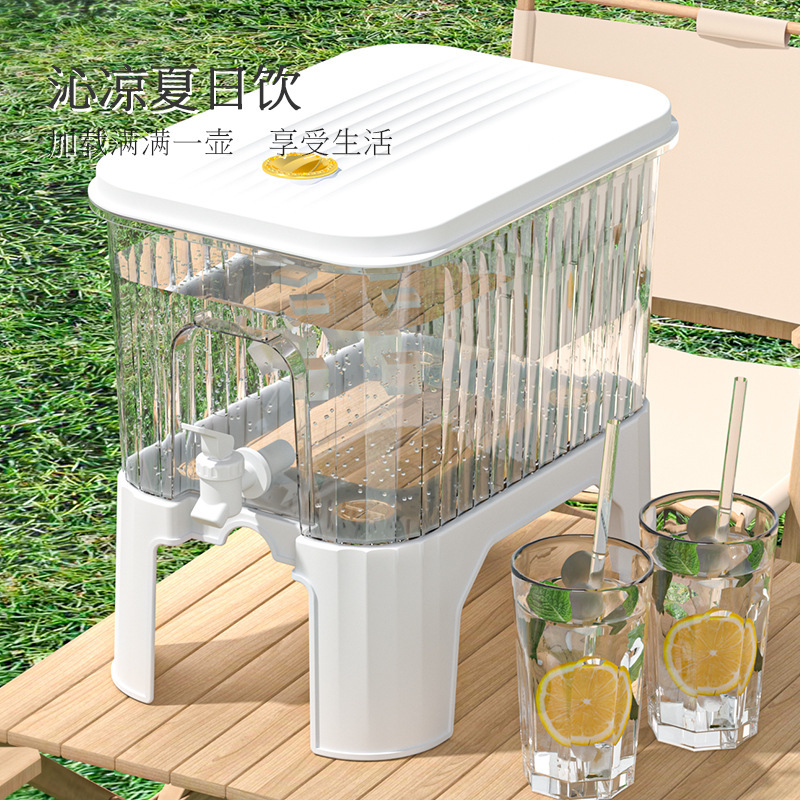 Beverage Bucket with Spigot, Refrigerator Cold Water Pitcher, Large Capacity Water Bucket, Cold Water Jug, Cold Drink Container, Fruit Tea Bucket, Juice Cup