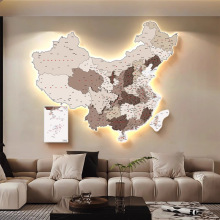 中国地图发光拼接墙面装饰画立体感LED灯光画办公室客厅艺术壁画