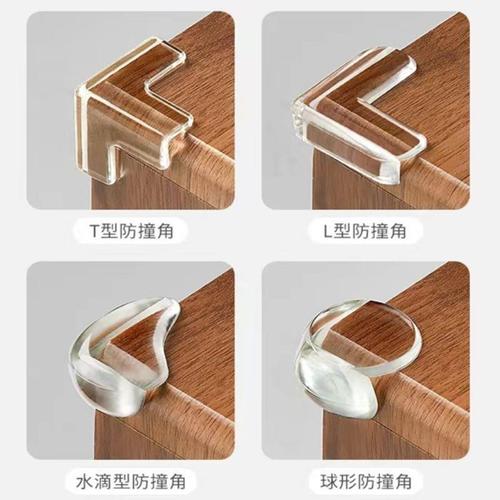 Right-angle anti-collision corner PVC transparent waterdrop-shaped baby anti-collision protective mat table chair wall corner children's guard