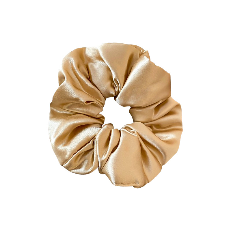 Nuevo producto color crema, pliegues brillantes, círculos para el cabello del intestino grueso, lazo para el cabello en la parte posterior de la cabeza, cuerda para el cabello, ambiente suave y versátil, accesorios para el cabello para mujeres