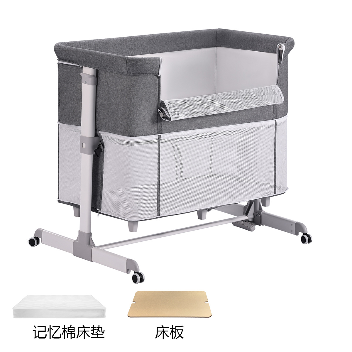 Cama de empalme para bebés, cama multifuncional BB, cama de empalme para recién nacidos, cama de cuna portátil móvil y plegable image 19