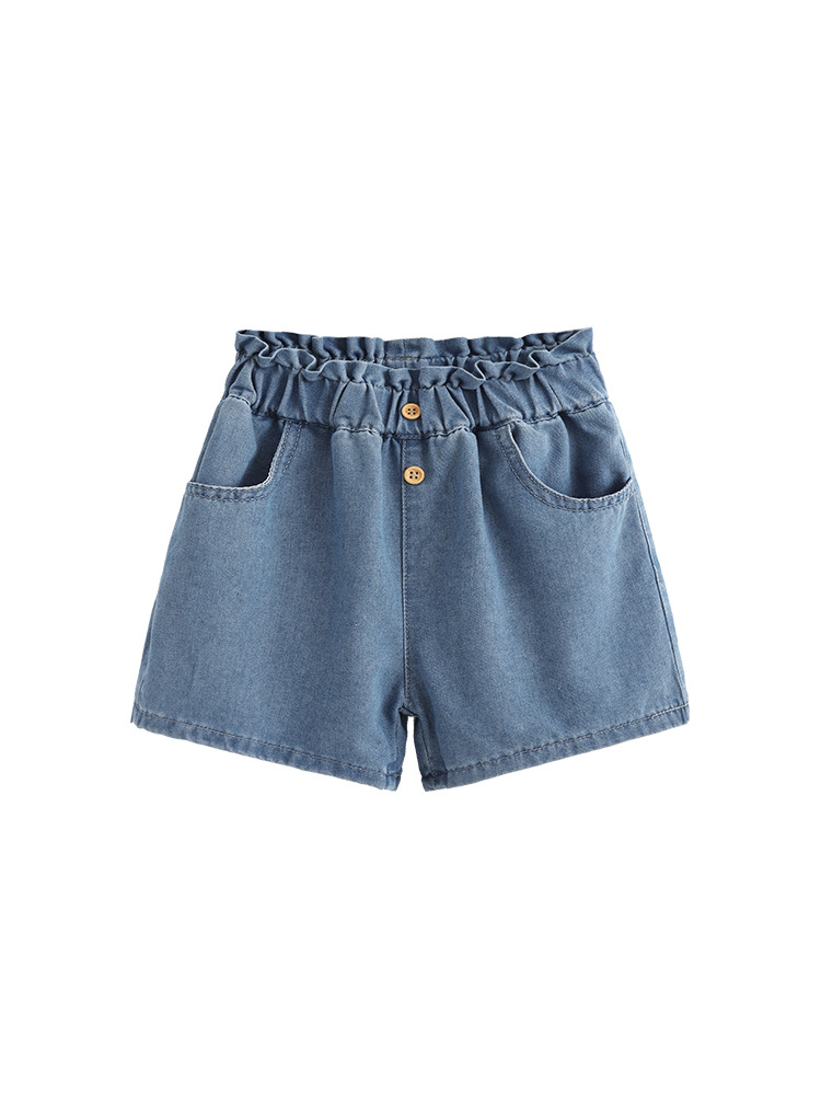 Cross-border malwee jeans de niñas, ropa de verano, nuevos pantalones casuales de cintura elástica, jeans de niñas europeas y americanas