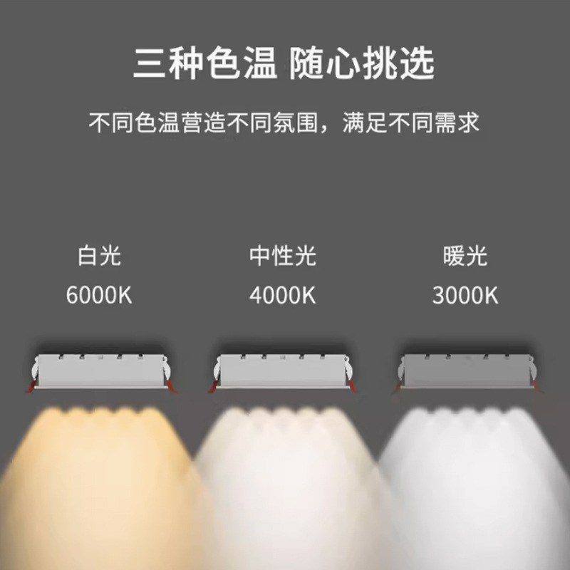 Embedded luz de la tira de la parrilla tira de LED foco antideslumbrante luz de techo pasillo sin luz principal iluminación de pared Luz de lavado