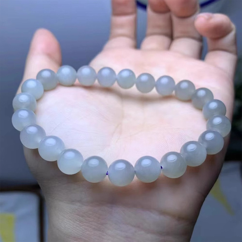 和田玉烟紫色散珠单珠手串天然圆珠玉石女款佛珠diy手工配珠手链|undefined