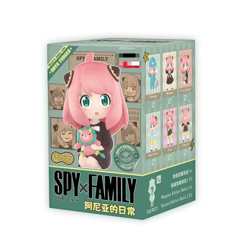 Фигуры в слепой коробке (Popmart) Spy x Family — ежедневная серия Аня, 6 дизайнов + скрытый, коллекционный подарок