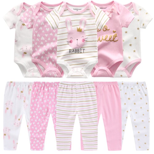 Category A baby jumpsuit air-conditioned pants newborn pure cotton jumpsuit foreign trade children's clothing wholesale cross-border 10-piece set boneless