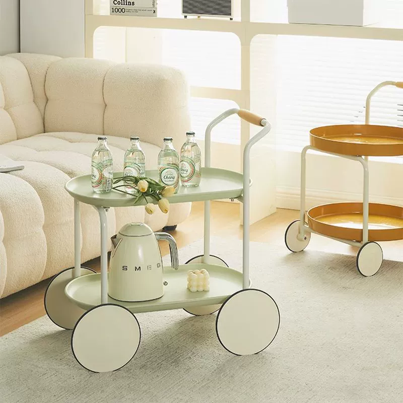 Современный минималистичный скандинавский диван с мобильным приставным столиком для хранения в гостиной, модный журнальный столик кремового цвета для небольшой квартиры.