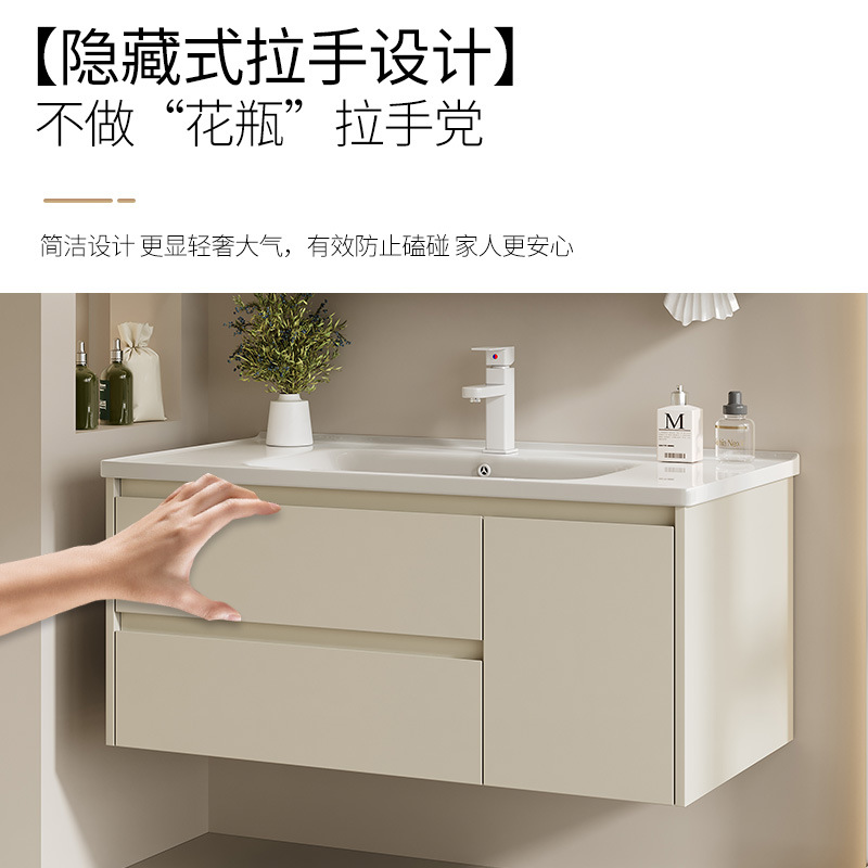 Gabinete de baño de acero inoxidable Doble cajón Gabinete de baño Combinado lavabo Unidad de gabinete Cerámica Unidad de lavabo Lavabo