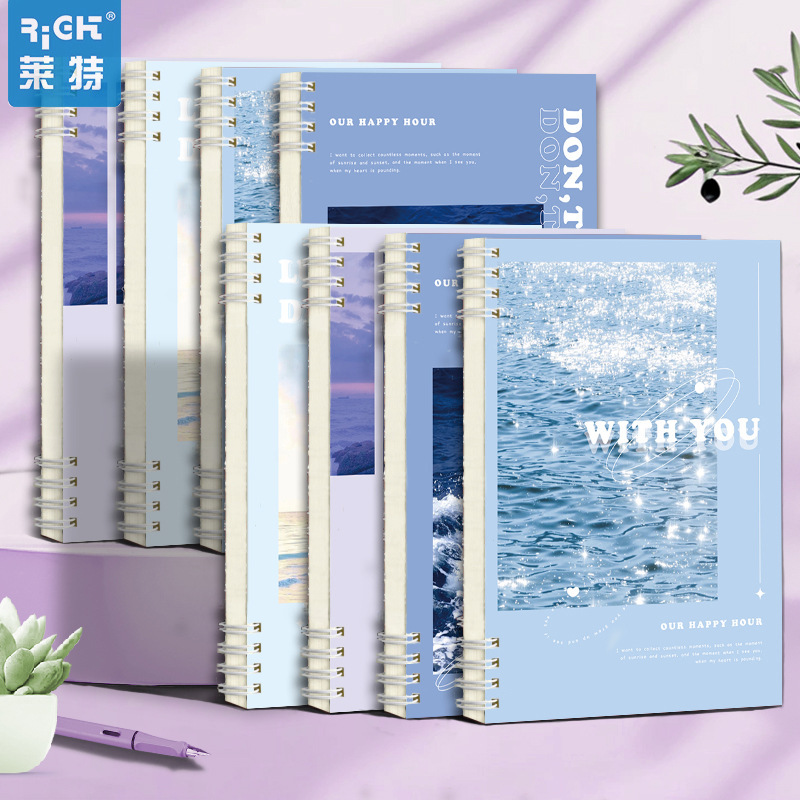 Wright Cartoon Coil Book b5 Journal Notebook a5 Thick Book High Color Value Notebook Exercise Book Horizontal Book