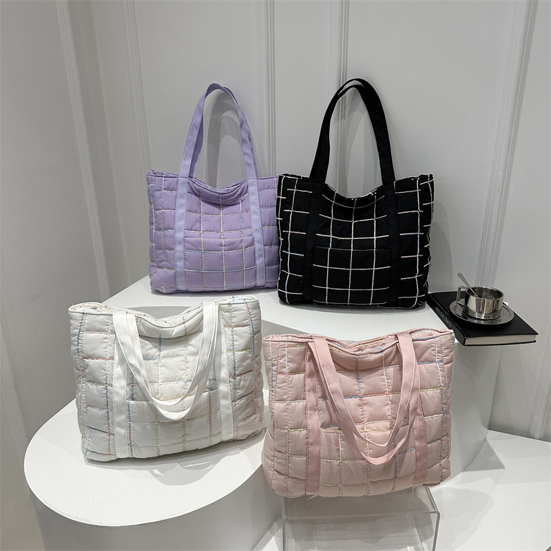 2025 primavera nueva bolsa de algodón bolsa de gran capacidad bolsa de ocio bolsa de moda mujer literaria y artística cuadrada bolsa de hombro de viaje