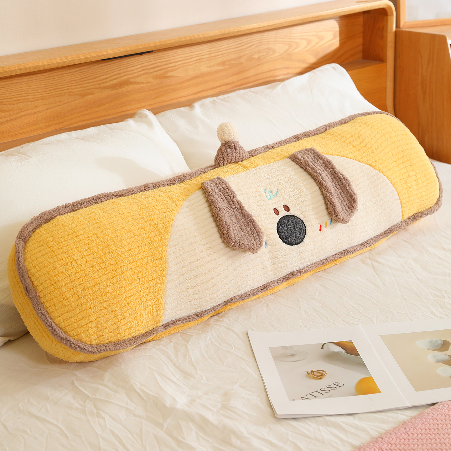 Círculos de dibujos animados almohada de brazo largo sofá cojín de dormitorio almohada de ocio dormitorio dormitorio de estudiantes dormir almohada de piernas
