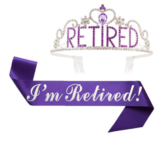 Conjunto de tirantes de corona de fiesta de graduación europea y americana Letras RETIRED Corona de diamantes Tocado de fiesta de jubilación al por mayor