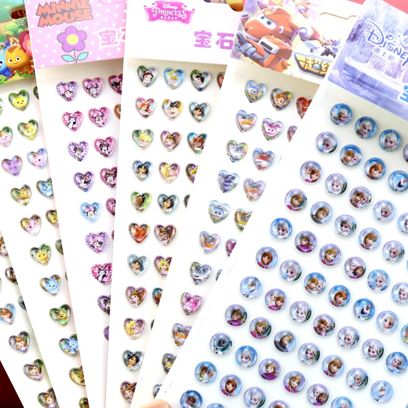 Подлинная оптовая продажа Замороженные Принцесса Ле Ди Мэн Куриная команда Детский мультфильм кристалл драгоценный камень алмазные наклейки бумажные наклейки