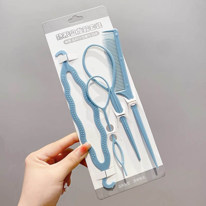 Pelo trenzado artefacto tocado niños pequeña banda de goma pelo tirando de pelo pin Dispositivo de enhebrado variedad forma niñas accesorios para el cabello rizador de pelo traje