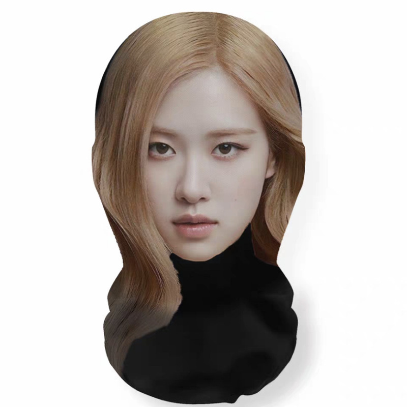 新款3D仿真人明星人脸装扮头套派对装饰面罩明星全脸搞笑网纱头套|undefined