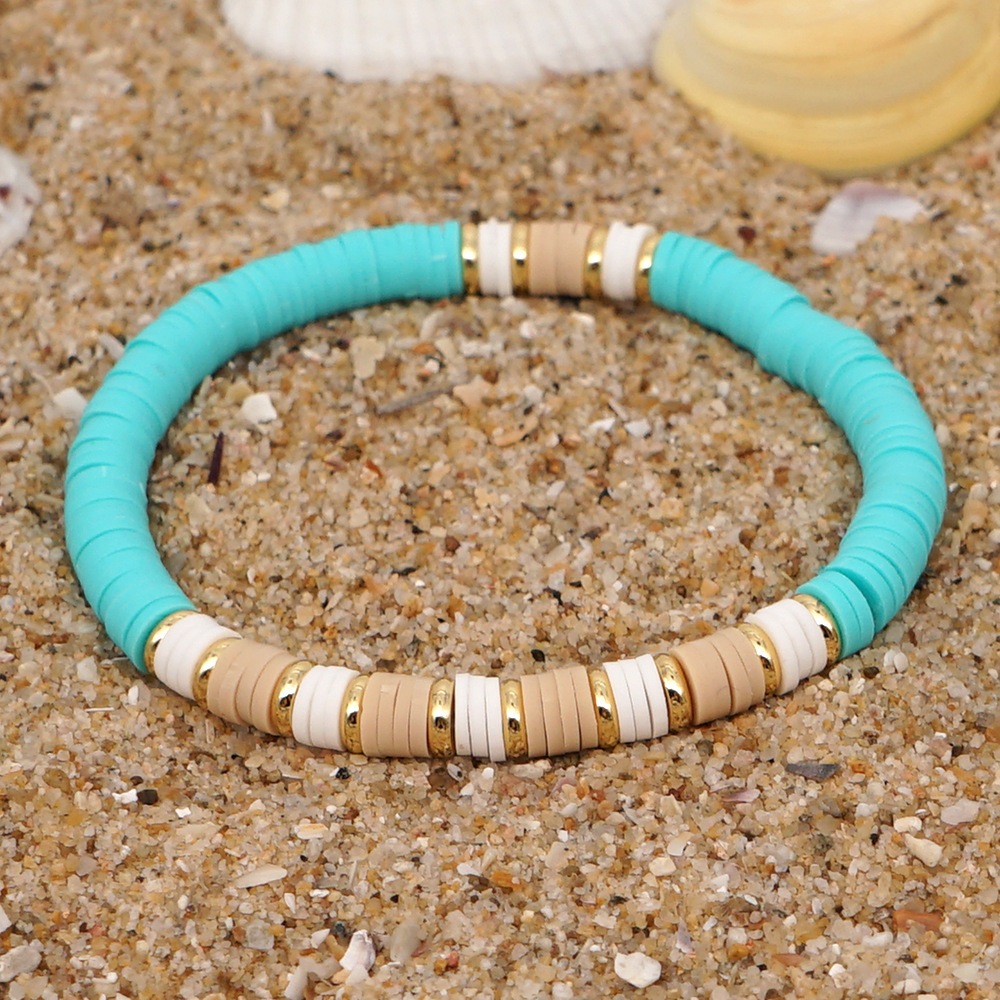 1 Piece Fashion Color Block Stainless Steel Soft Clay Beaded Women's Bracelets display picture 7