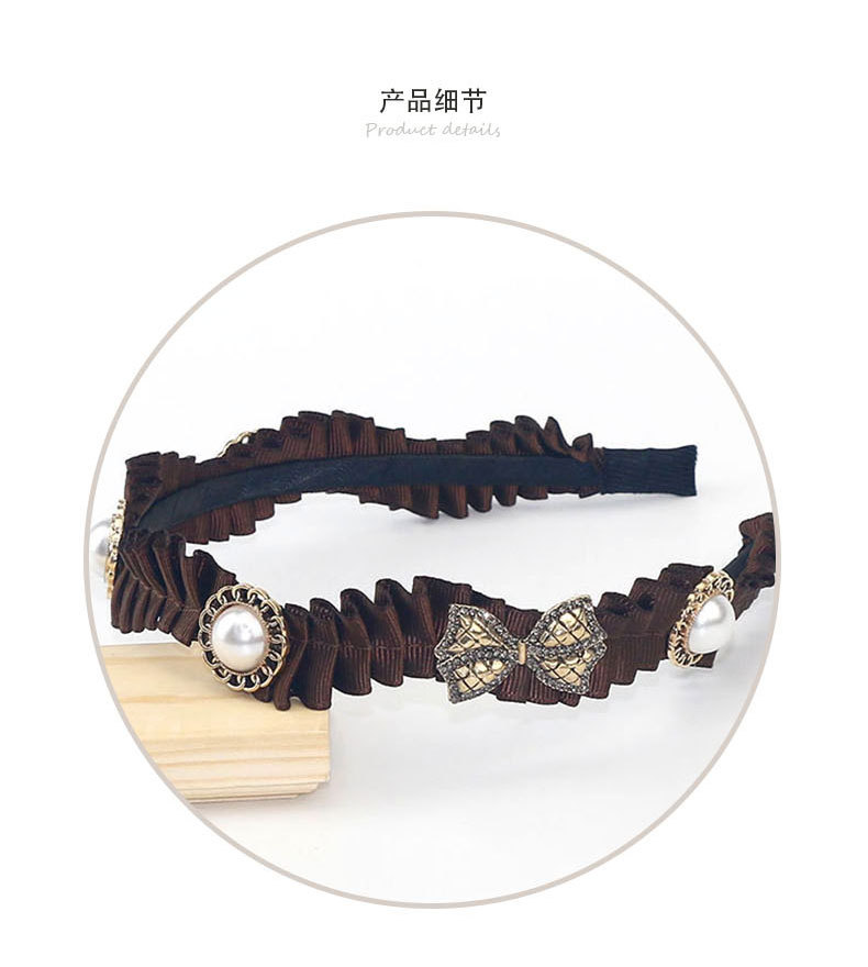 Fashion Folds Pearl Bow Hairband Wholesale Jewelry Nihaojewelry display picture 3