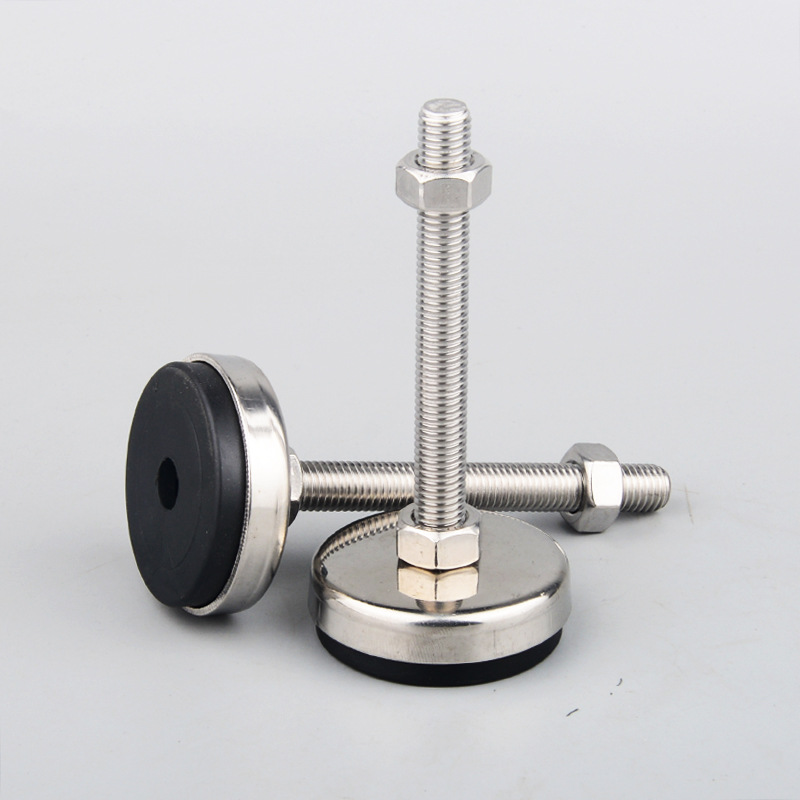M12不锈钢橡胶支撑地脚 水平调节地脚 304不锈钢防滑减震调平脚垫