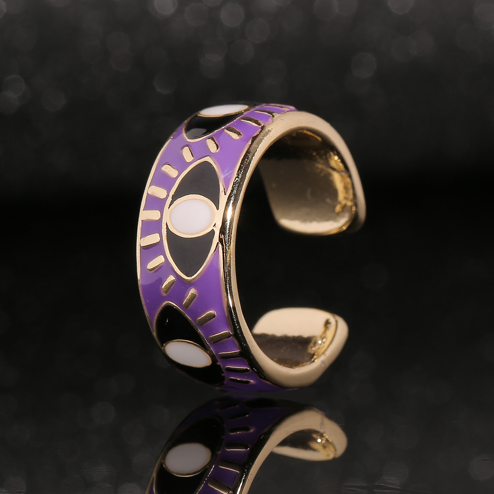 European And American Fashion Evil Eye Copper Ring Wholesale display picture 6