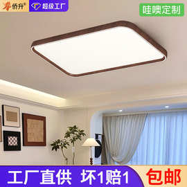 普瑞超薄客厅主灯简约复古侘寂风护眼书房间卧室灯中古风吸顶灯具