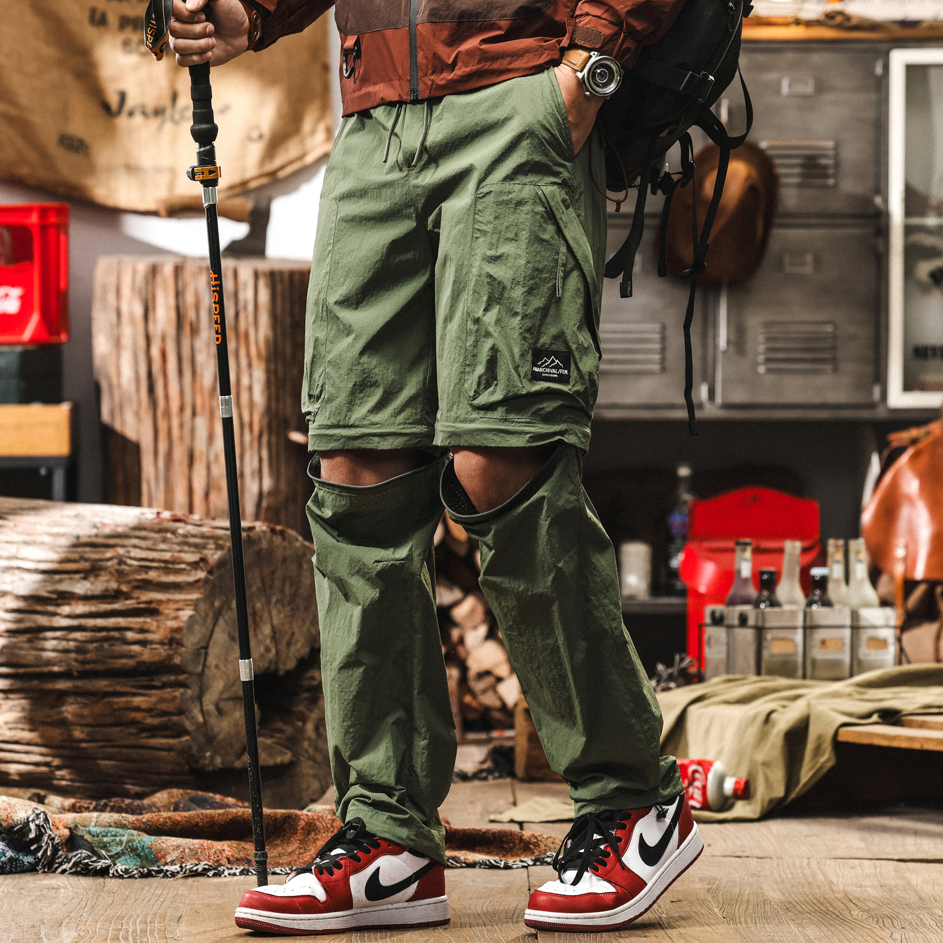 [Removable] Mountain Functional Tooling Pants Men's Summer Thin Straight Quick-drying Outdoor Hiking Casual Pants Men's