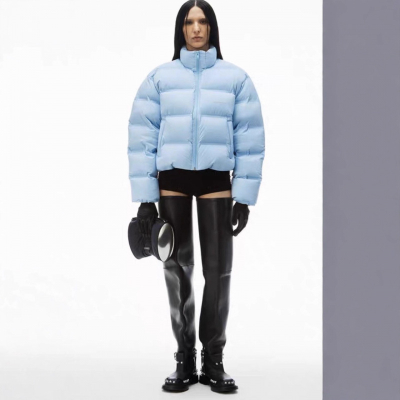 Alexander Wang 2025 Winter New down Jacket Waterproof Coat Zipper Short Stand Collar Japanese and Korean Casual Top