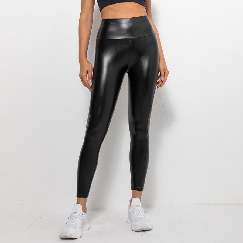 Sexy Couleur Unie Pu Polyester Actif Bas Pantalons Moulants display picture 1