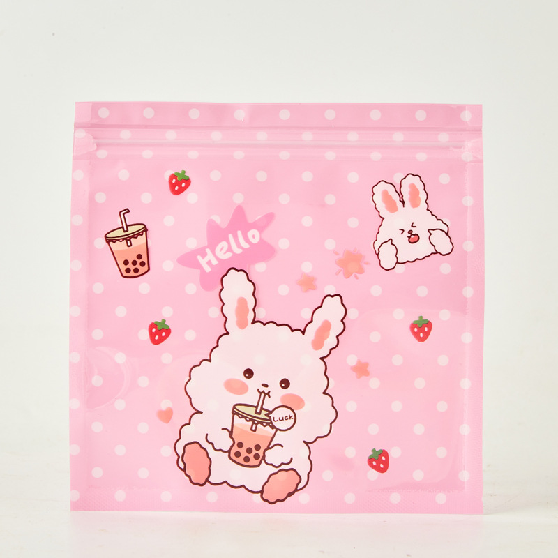 Corea del Sur ins lindo dibujos animados ziplock bolsa joyería snack caramelo oso galleta bolsa de embalaje bolsa de almacenamiento personalizable