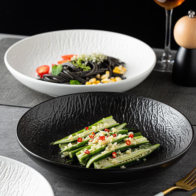 Black ceramic high quality dinner plate for home use
