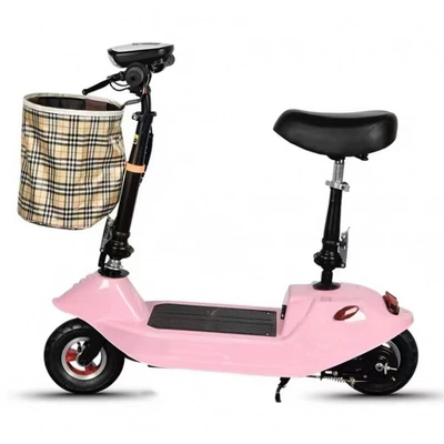 Qatlanan elektrik skuterlər with Battery, Small - pink-24v8a-battery-10-13km-brushed-motor