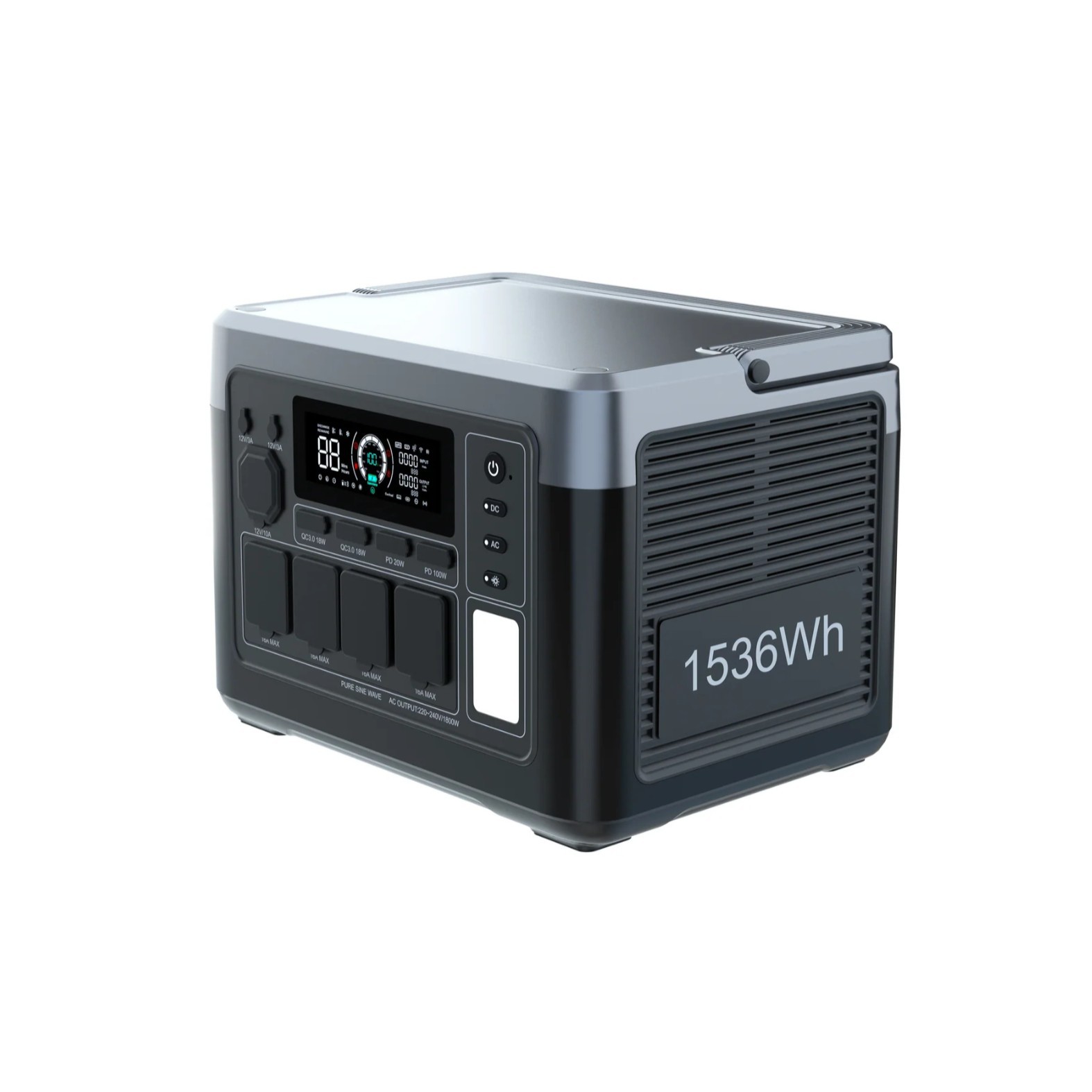 欧美日海外仓1800W 1536Wh户外储能电源太阳能1.5度移动电源便携
