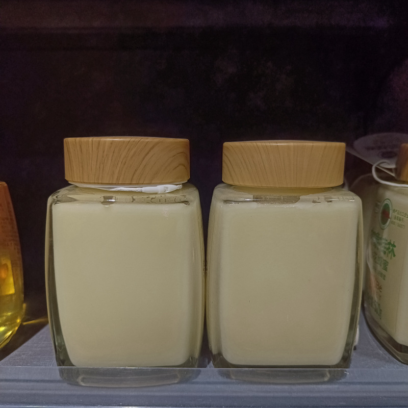 1斤2斤の高級蜂蜜ガラス瓶の四角い厚い木目の蓋ツバメの巣のジャムの食品の包装の瓶の透明な密封|undefined