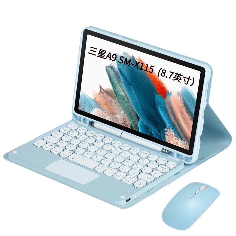 For Samsung GalaxyTabA9 tablet PC protective cover 8.7 inch Bluetooth keyboard silicone X115 pen slot shell For Samsung GalaxyTabA9 tablet PC protective cover 8.7 inch Bluetooth keyboard silicone X115 pen slot shell
