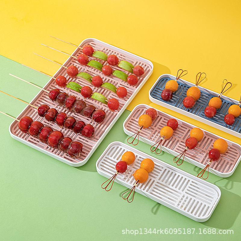 Internet Celebrity Small String Sugar-Coated Berry Special Display Pendant Plate Plastic Plate Tray with Filter Non-stick Plate Commercial Internet Celebrity Small String Sugar-Coated Berry Special Display Pendant Plate Plastic Plate Tray with Filter Non-stick Plate Commercial