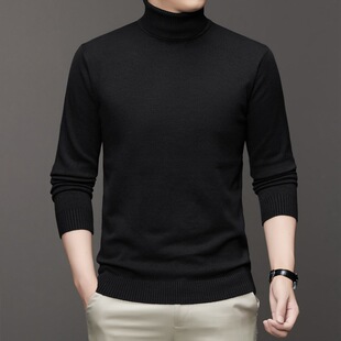 Turtleneck Sweater Men's Fashion New Anti-Pilling Trend All-Match Solid Color Men's Knitted Shirt Long Sleeve Men's Base Shirt