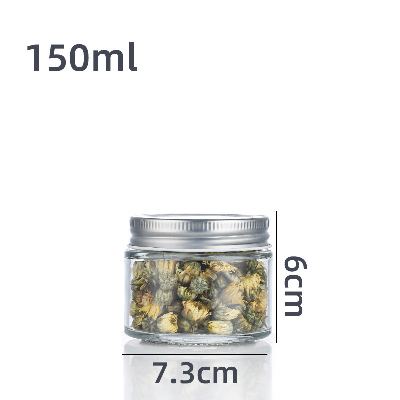 现货批发直筒密封罐螺口铝盖酱菜瓶果酱罐头玻璃瓶可贴标印|undefined